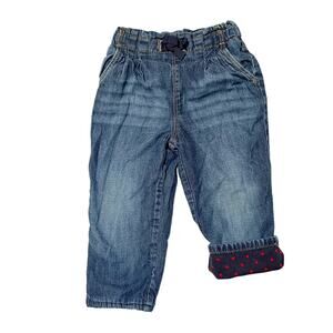 OshKosh Fleece Lined Paper Bag Jeans Size 24m
